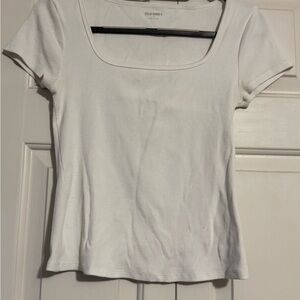 Old Navy Women's White Square Neck Tee